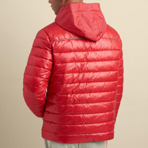 Far-Fast Men’s Puffer Jacket In Red With Removable Hood